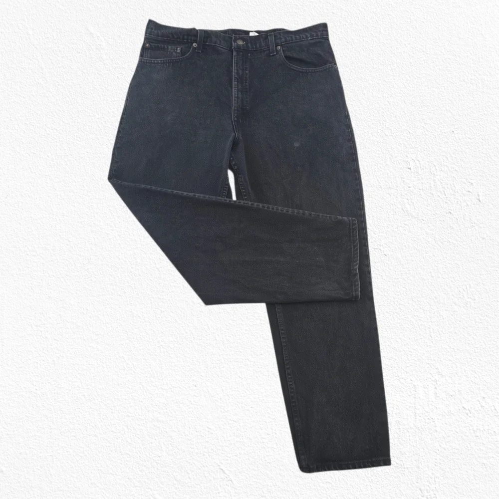 Vintage 90s Levi's 550 Black Relaxed Tapered Straight Jeans Size 36 Made in USA